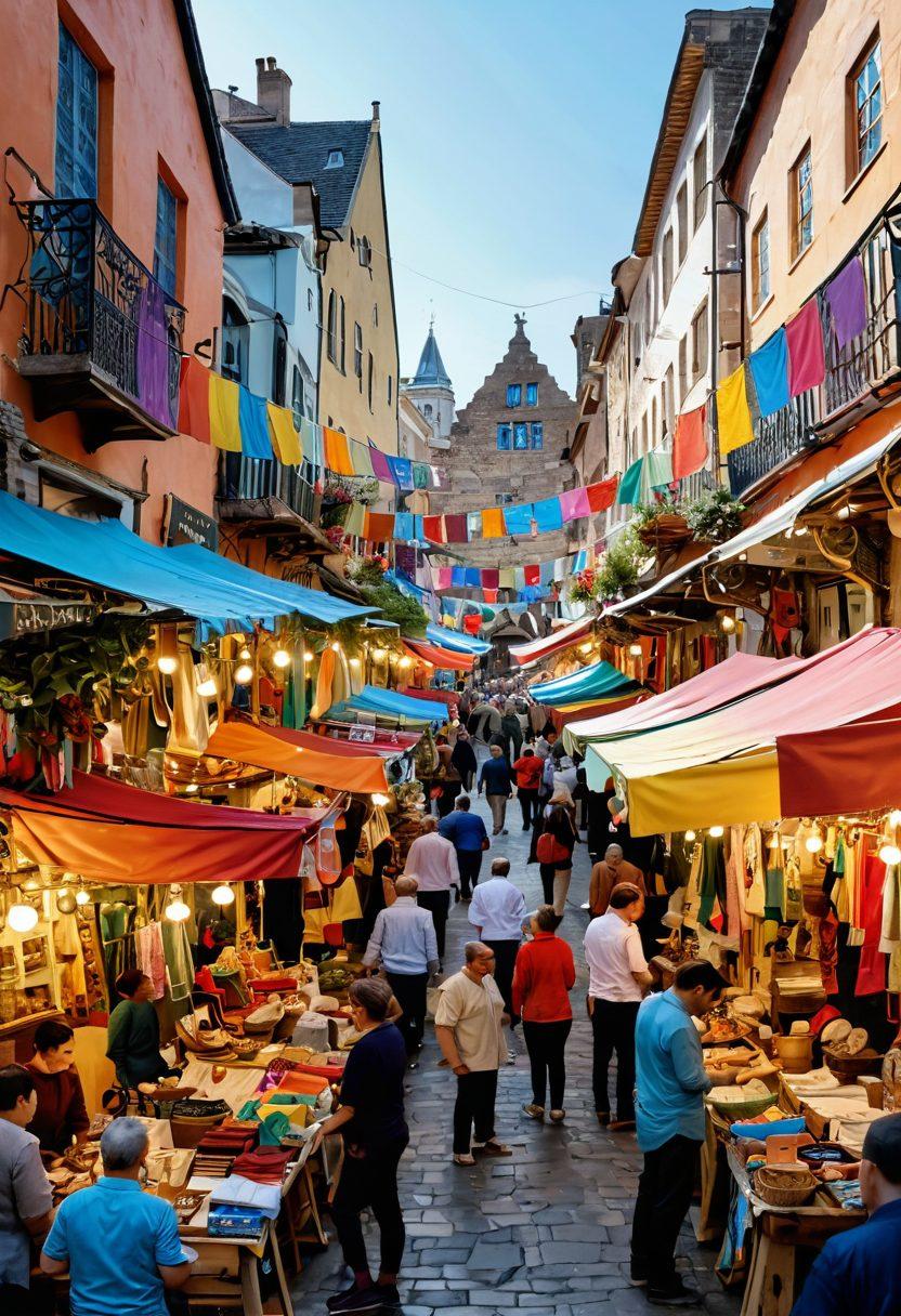 A bustling local marketplace filled with colorful stalls, each showcasing diverse handmade goods. In the foreground, a diverse group of people engaged in lively discussions, inspecting products, and making offers. Bright banners indicating 'Bids & Proposals' hang above, creating an inviting atmosphere. The background features charming local architecture, adding to the community vibe. vibrant colors. super-realistic.